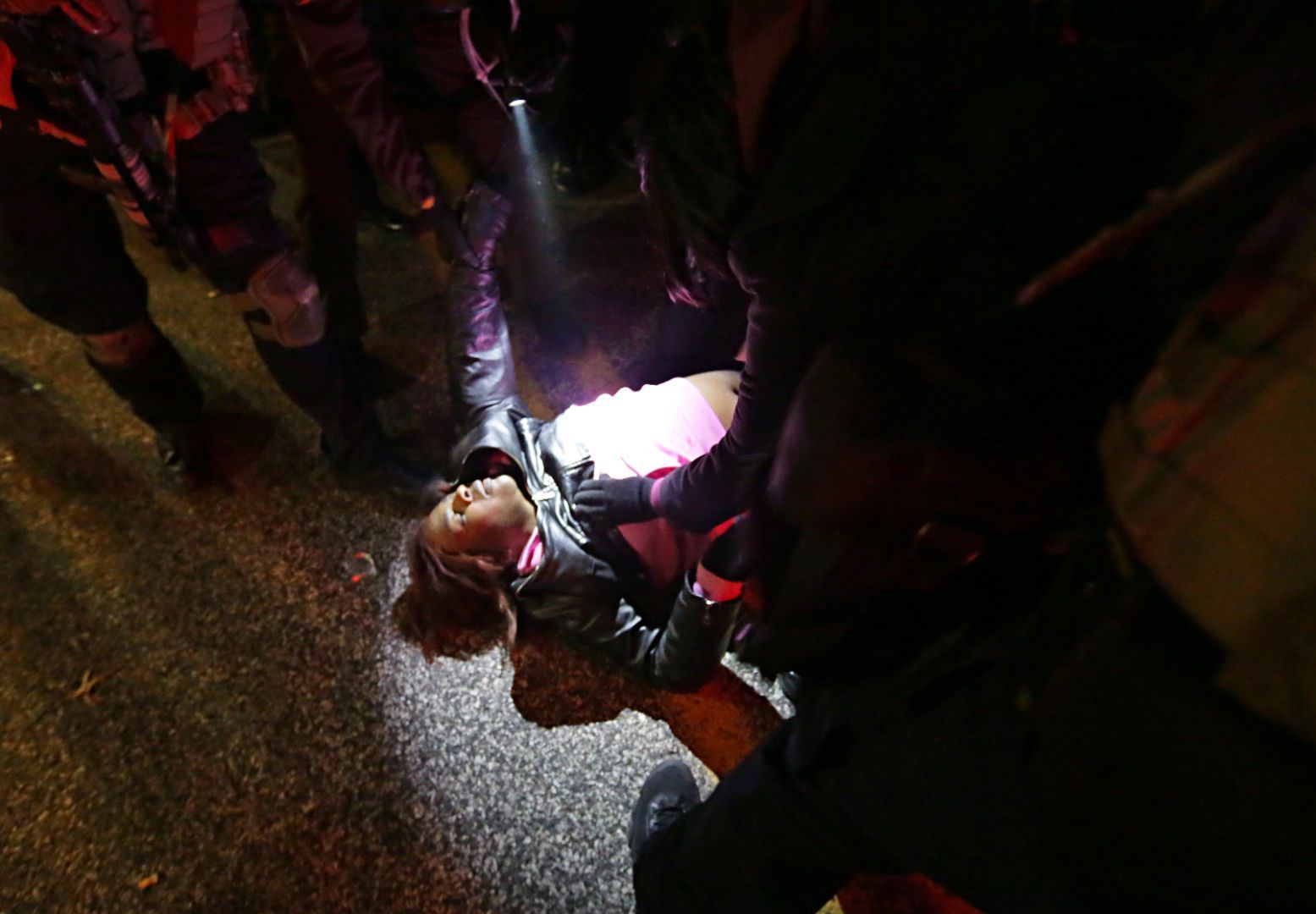 St. Louis County Police respond to crowds after grand jury announcement